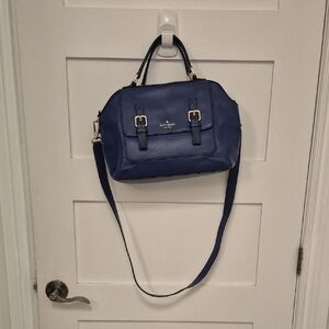 Kate Spade Allen Street Neil Navy Blue Purse Handbag Crossbody Buckle Flap